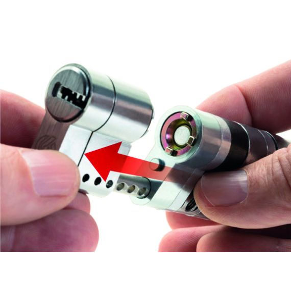 Securemme CILINDRO FRIZIONATO EVOK 22 TOP CROMO SATINATO 5 chiavi   mm. 87 (41+46) FV55878 Securemme