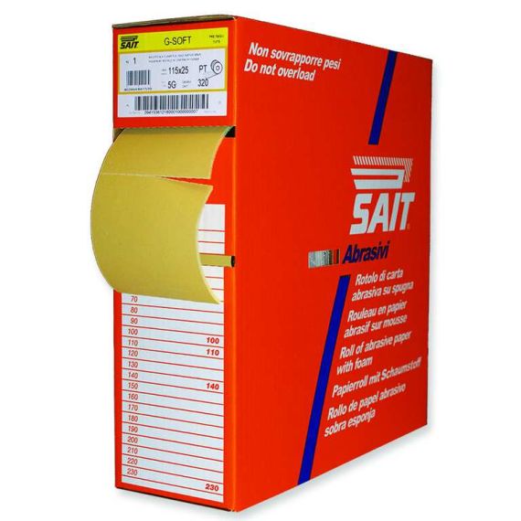 Sait CARTA ABRASIVA RI-SAITAC-SOF 5G mm. 115x25 mt. grana 220 FV42739 Sait