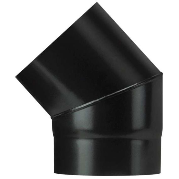 Save GOMITO 45° PER STUFA A LEGNA PORCELLANATO PLUS LIGHT Col. Nero opaco Ø cm. 12 FV54699 Save