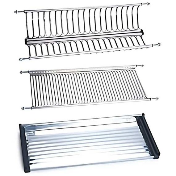 SCOLAPIATTI REGOLABILE PER PENSILE IN INOX 18/10 CON VASCHETTA  cm. 56 FV54863 