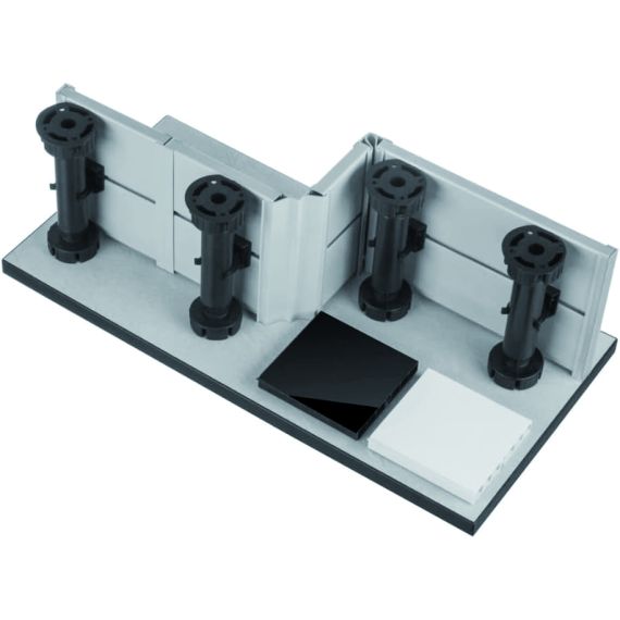 SET PIEDINI PER MOBILI DA CUCINA IN PLASTICA CON GANCIO mm. 150 h 4 pz. FV55721 