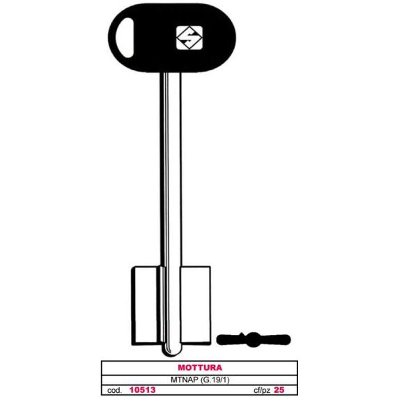 Silca CHIAVE A DOPPIA MAPPA MTNBP (G. VAT 6) MOTTURA FV10513 Silca