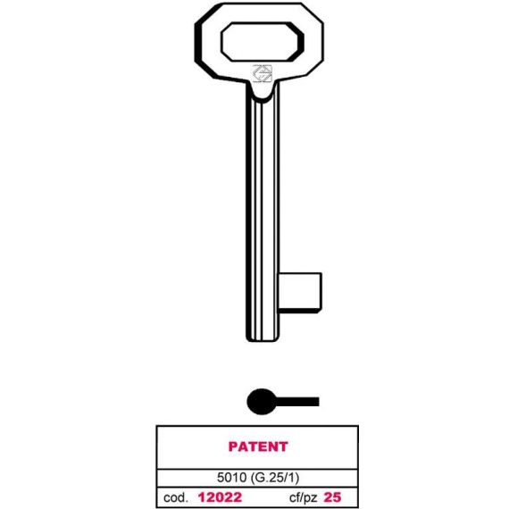 Silca CHIAVE A MAPPA 5010 (G. VAZ 1) PATENT FV12022 Silca