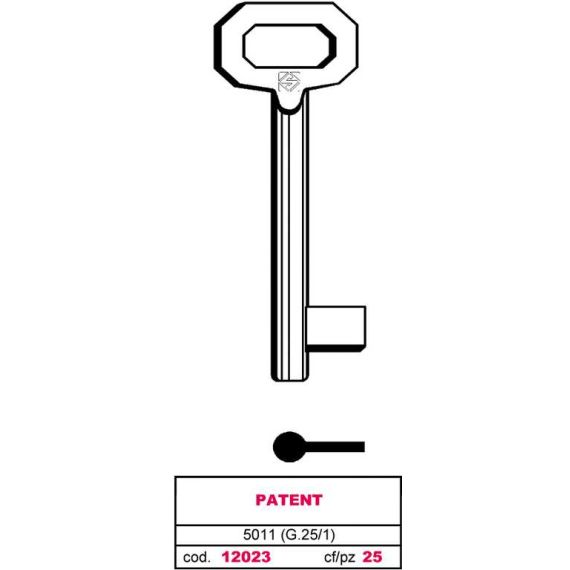 Silca CHIAVE A MAPPA 5011 (G. VAZ 1) PATENT FV12023 Silca