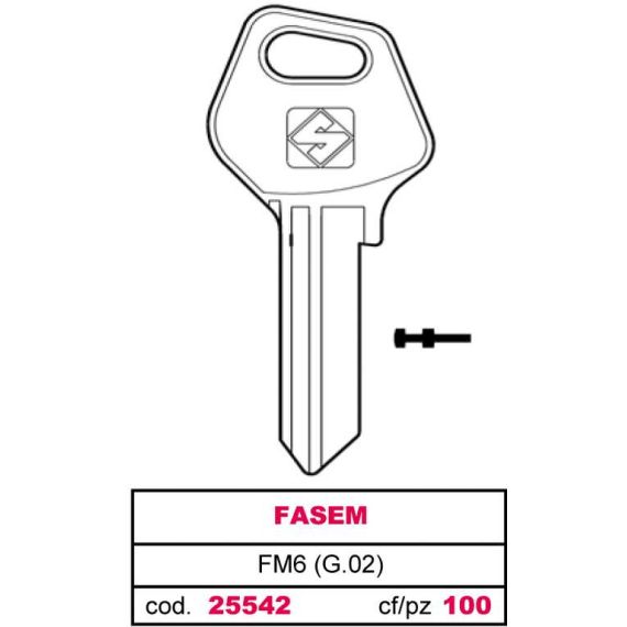 Silca CHIAVE ASC FM6 (G.VAC 0) FASEM FV25542 Silca