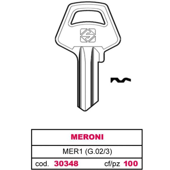 Silca CHIAVE OTTONE MER1 (G.VAC 3) MERONI FV30348 Silca