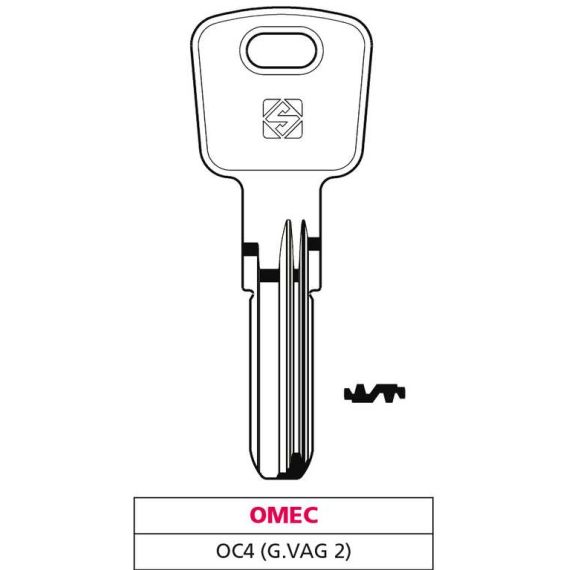Silca CHIAVE PUNZONATA OTTONE OC4  (G. VAG 2) OMEC  FV47508 Silca