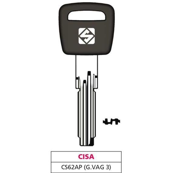 Silca CHIAVE PUNZONATA OTTONE CS62AP (G. VAG 3) CISA  FV47511 Silca
