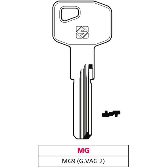 Silca CHIAVE PUNZONATA OTTONE MG9 (G. VAG 2) MG FV47521 Silca