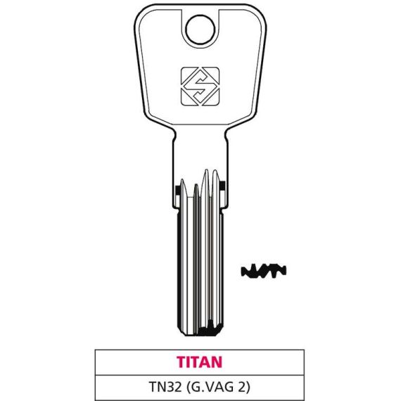 Silca CHIAVE PUNZONATA OTTONE TN32 (G. VAG 2) TITAN FV47528 Silca