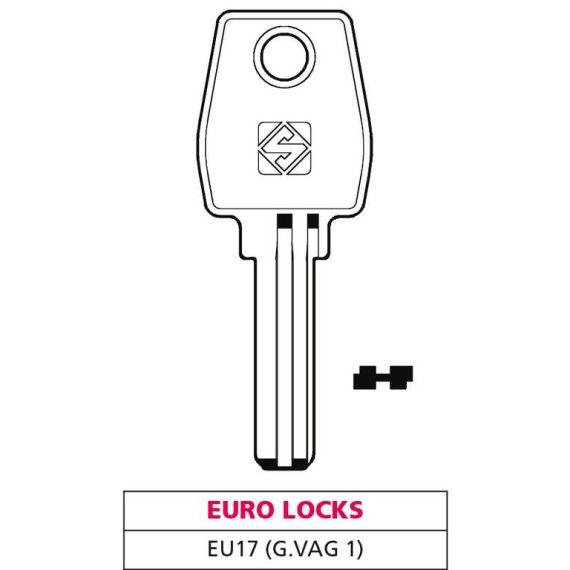 Silca CHIAVE PUNZONATA OTTONE EU17 (G. VAG 1) EURO LOCKS FV47545 Silca