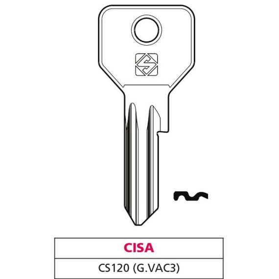 Silca CHIAVE ASC CS120 (G. VAC 3) CISA FV47561 Silca