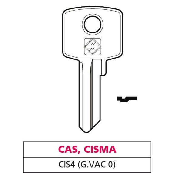 Silca CHIAVE OTTONE CIS4 (G. VAC 0) CAS-CISMA FV47597 Silca