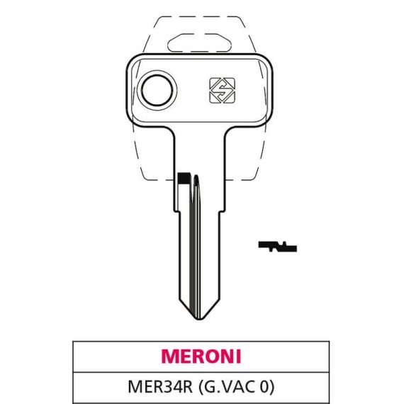 Silca CHIAVE OTTONE MER34R (G. VAC 0) MERONI FV47606 Silca