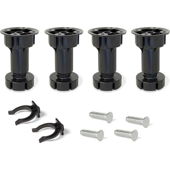 SET PIEDINI PER MOBILI DA CUCINA IN PLASTICA CON GANCIO mm. 150 h 4 pz. FV55721 