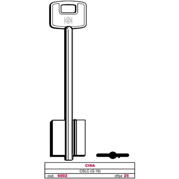 Silca CHIAVE A DOPPIA MAPPA CSLC (G. VAT 5) CISA FV6002 Silca