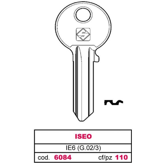 Silca CHIAVE ASC IE6 (G.VAC 3) ISEO FV6084 Silca
