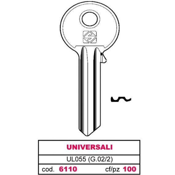 Silca CHIAVE ASC UL055 (G.VAC 2) UNIVERSALE FV6110 Silca