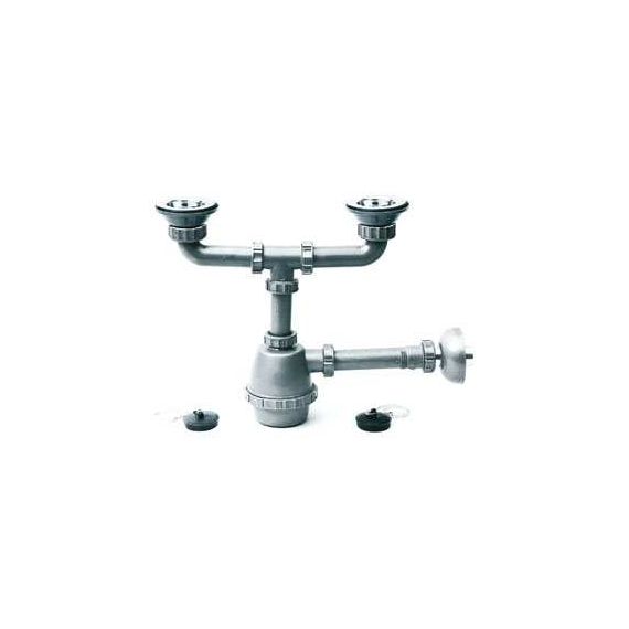 SIFONE IN PLASTICA A 2 VIE Con pilette mis. 1.1/4 FV6274 