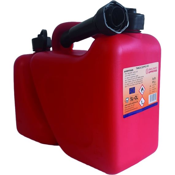 TANICA IN PLASTICA OMOLOGATA PER CARBURANTE DOPPIO USO lt. 2+5 FV52948 