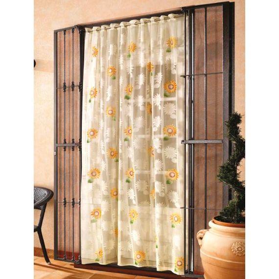 TENDA ZANZARIERA GIRASOLE CON ASOLE E PIOMBO cm. 145/150x250 col. Panna FV52496 