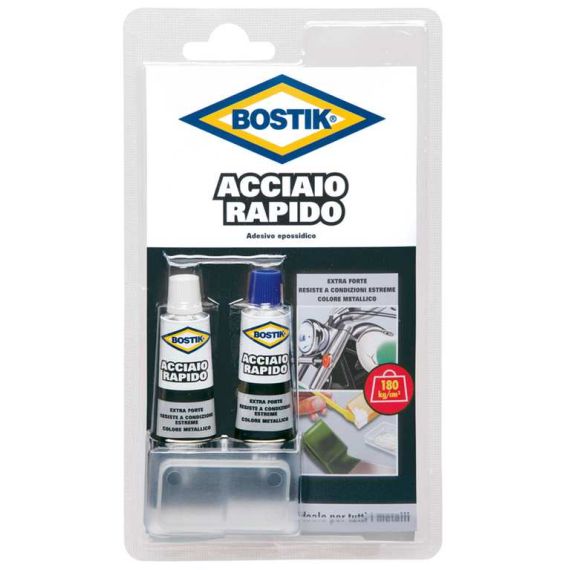 Uhu Bison COLLA BOSTIK ACCIAIO RAPIDO BLISTER  ml. 30 (2 tub. ml. 15) FV23121 Uhu Bison