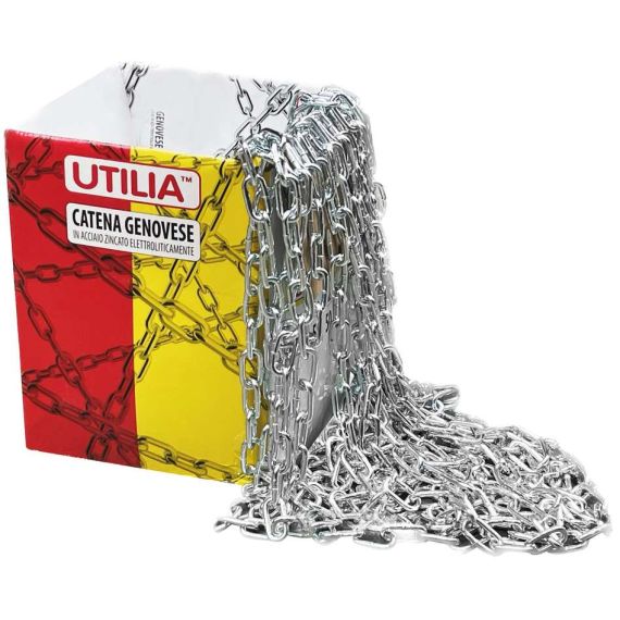 Utilia CATENA GENOVESE ZINCATA IN SCATOLA  n° 25 (mt. 25) FV52012 Utilia