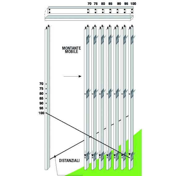 Utilia CONTROTELAIO IN LEGNO H. cm. 215 per muri spessore 12 cm. FV52658 Utilia