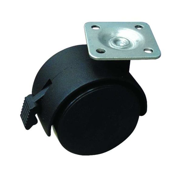 Utilia RUOTA GIREVOLE PER MOBILI CUFFIA NYLON+FRENO  mm. 50-piastra mm. 38x38 FV19720 Utilia