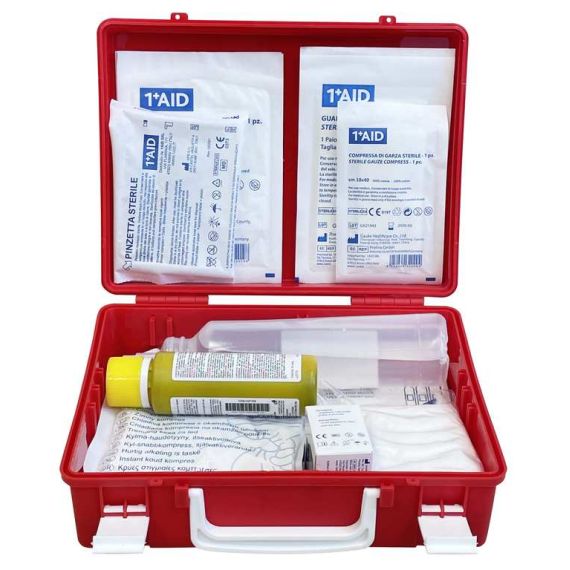 VALIGETTA PRONTO SOCCORSO IN POLIPROPILENE  cm. 25x9x19 h col. rosso - ALLEG.2 FV49659 