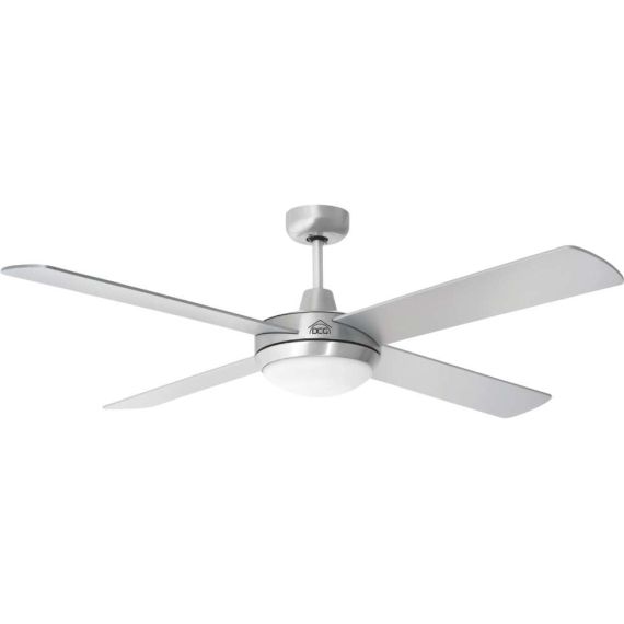 VENTILATORE DA SOFFITTO CON 4 PALE IN LEGNO CON LUCE E TELECOMANDO 60 W Ø cm. 132 Col. Silver FV56963 