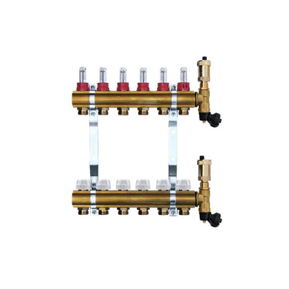 Brass manifold with automatic deaeration - 6 way TI6431409 