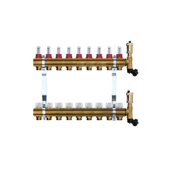 Brass manifold with automatic deaeration - 9 way TI6431412 