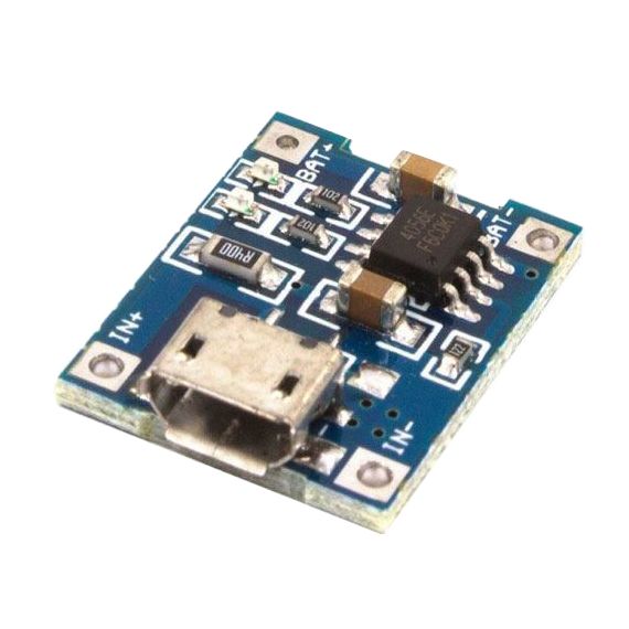 Li-Ion charger cell 1A, module with IC TP4056 TI9830148 TIPA