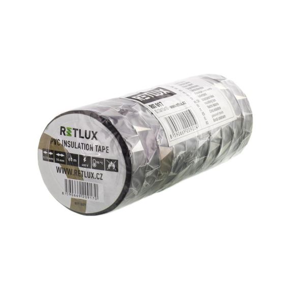 Insulation tape PVC 15/10m black RETLUX RIT 017 10pcs TI3050045 RETLUX