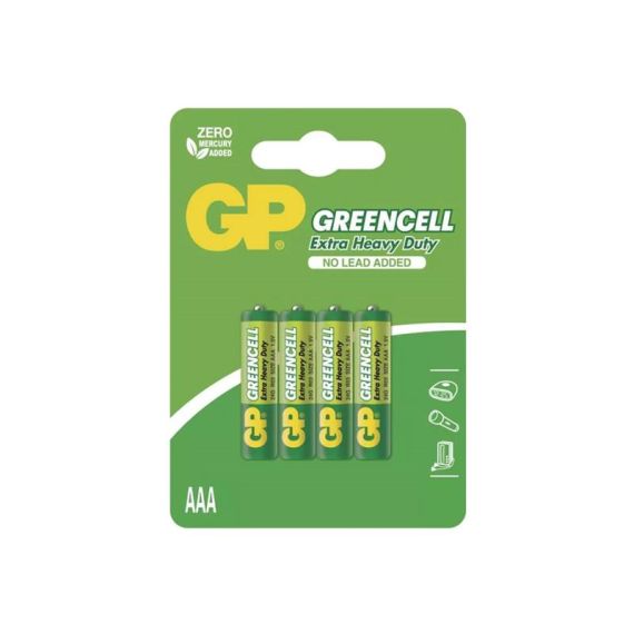 Battery AAA (R03) Zn-Cl GP Greencell 4pcs / blister TI4270430 GP