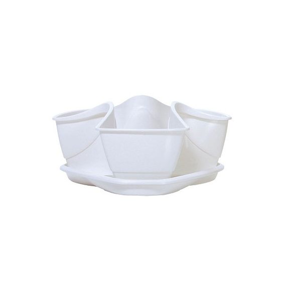 Herb flowerpot COUBI HERBAL white 29,5x29,5x14cm TI6431144 PROSPERPLAST