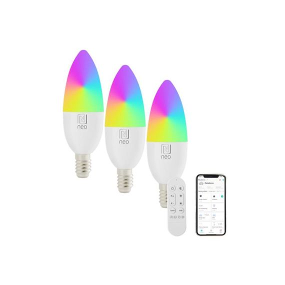 Smart LED bulb E14 6W RGB+CCT IMMAX NEO 07716CDO WiFi Tuya set of 3 TI6441818 IMMAX NEO