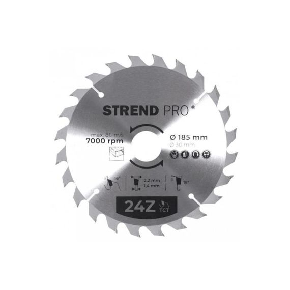 TCT saw blade for miter saws 185mm 24Z STREND PRO TI6692425 STREND PRO