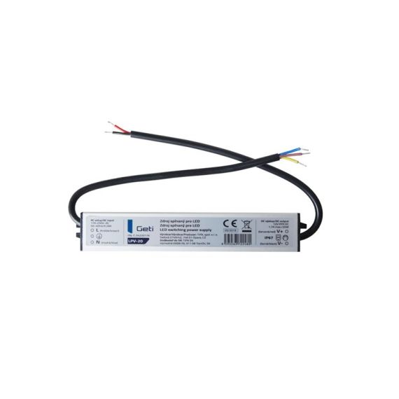 Power supply LED driver 12VDC/ 20W LPV-20, GETI TI4220176 Geti