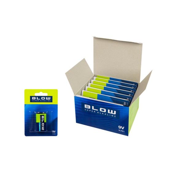 Battery 9V (6LR61) alkaline BLOW Super Alkaline 12x 1pc / blister TI6436949 BLOW