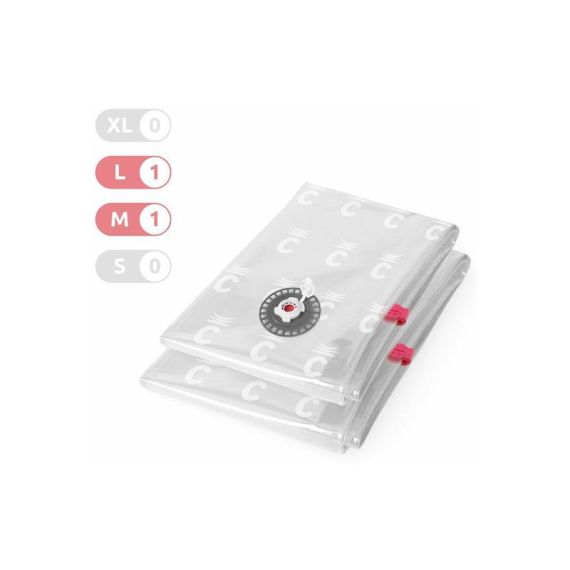 Set of vacuum storage bags COMPACTOR RAN2233 Bag Aspispace M/L 2pcs TI6442408 COMPACTOR