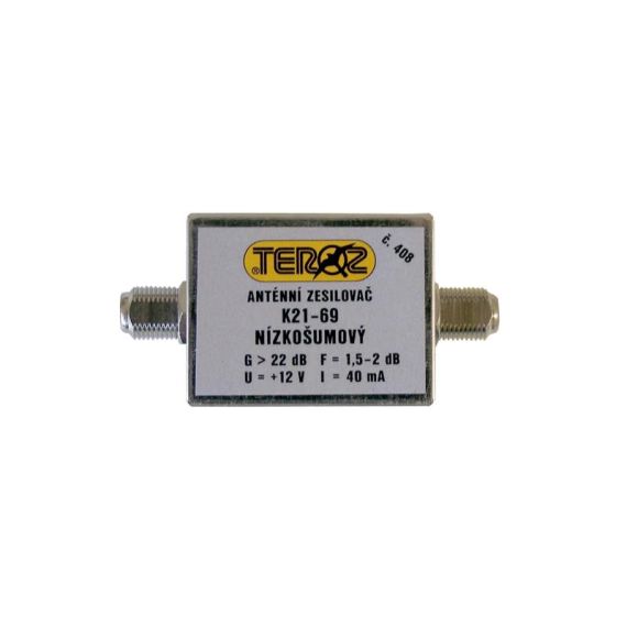 Antenna amplifier TEROZ 408X, UHF, G22dB, F1.5dB, U99dBµV, F-F TI14411222 TEROZ