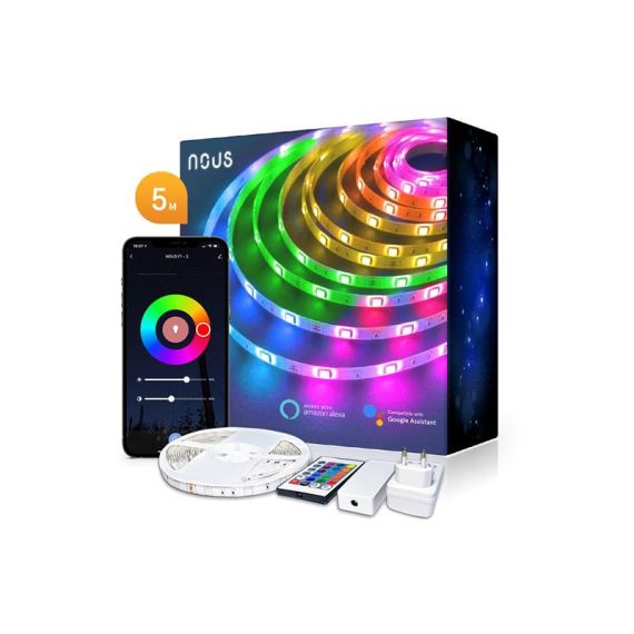 Smart LED strip 12V 40LED/m IP44 18W RGB NOUS F1 5m WiFi Tuya TI6432894 NOUS