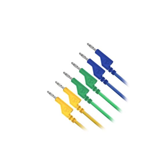 Connecting cable 0.35mm2 / 1m with bananas blue, green, yellow GETI GT-L02 TI7740115 Geti