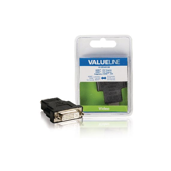 High Speed HDMI with Ethernet Adapter HDMI Connector - DVI-D 24+1-Pin Female Black NEVLVB34910B Valueline
