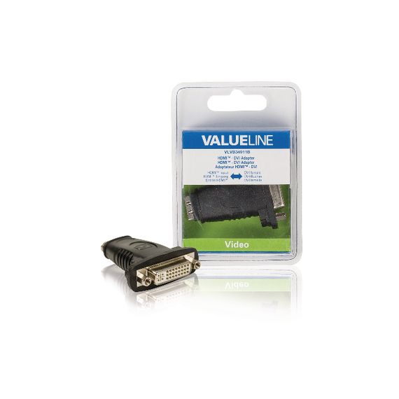 High Speed HDMI with Ethernet Adapter HDMI Female - DVI-D 24+1-Pin Female Black NEVLVB34911B Valueline