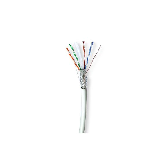 Network Cable Roll | CAT6 | Solid | S/FTP | Bare Copper | 305.0 m | Indoor | Round | LSZH | Grey | Pull Box NECCBG8528GY305S Nedis