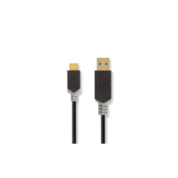 USB Cable | USB 3.2 Gen 1 | USB-A Male | USB-C Male | 60 W | 5 Gbps | Gold Plated | 1.00 m | Round | PVC | Anthracite | Window Box NECCBW61600AT10 Nedis