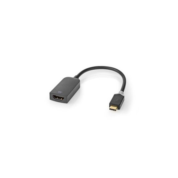 USB-C Adapter | USB 3.2 Gen 1 | USB-C Male | HDMI Output | 4K@60Hz | 0.20 m | Round | Gold Plated | PVC | Anthracite | Window Box with Euro Lock NECCBW64652AT02 Nedis